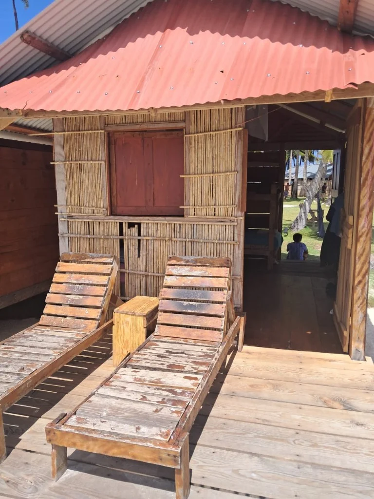 Traditional private cabin at the water's edge